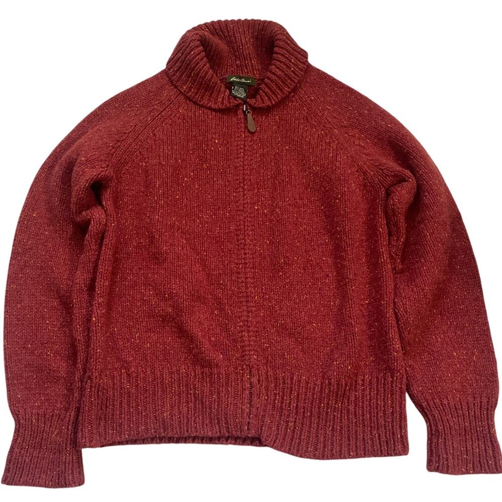 Vintage 90s Eddie Bauer Half-Zip Sweater Women’s Large Wool Blend